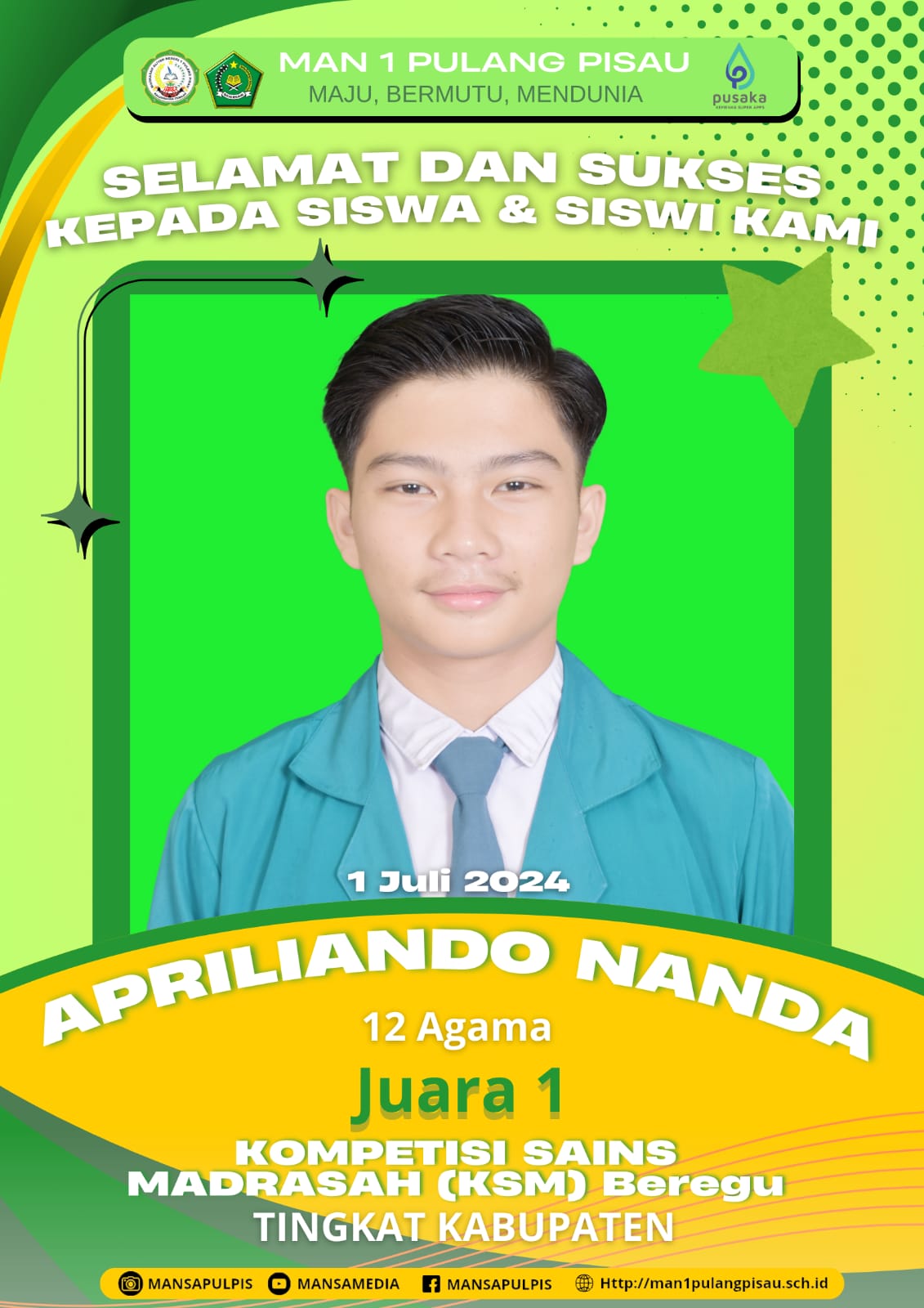 Apriliando Nanda Dkk Berhasil Meraih Juara 1 KSM Beregu